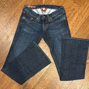 Vintage Lucky Brand Jeans 0/25 Low Rise Bootcut Embroidered Flap Late 90s Y2K